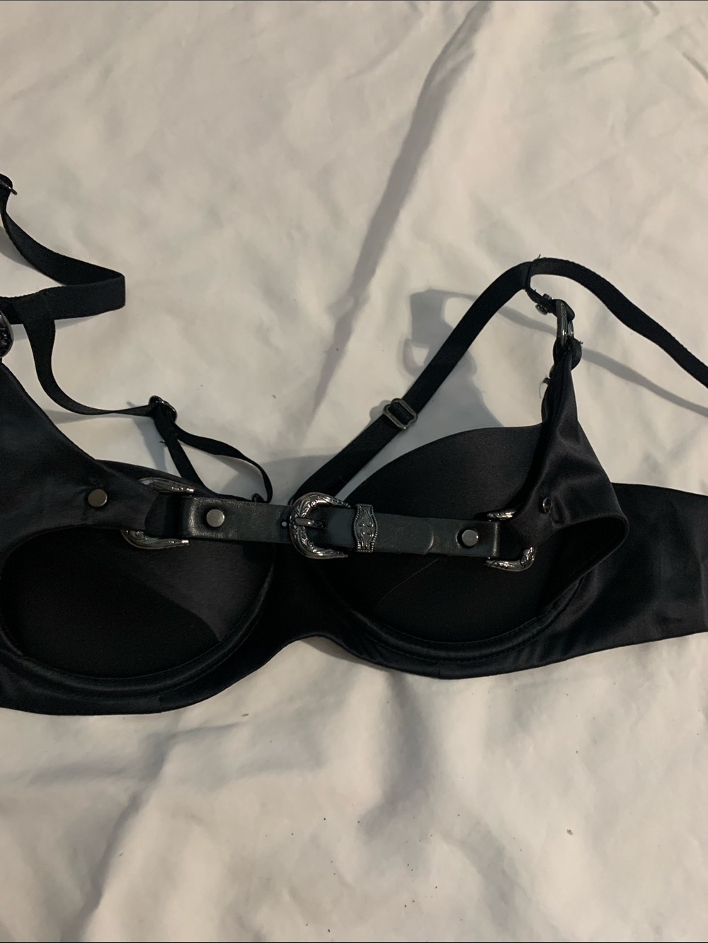 Black Underwire Bra with Adjustable Straps bdsm - Picture 2 of 6